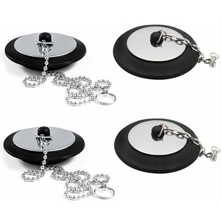 Diskpropp med kedja Gummiavloppslock Badrumshandfat Tillbehör Med kedja 4 Gummiavloppslock Med kedja, För handfat Badkar Duschar Badrumskit