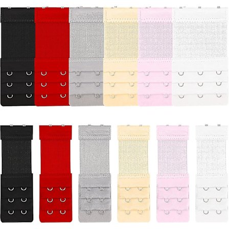 BH Förlängare, BH Band Förlängningar, Elastiska BH Förlängare för Kvinnor 3 Rader X 3 Krokar, 3 Rader X 2 Krokar, 6 Färger x [DB]