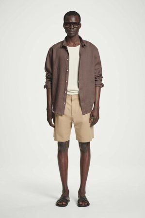 Homme Short Chino De Costume En Coton in Beige