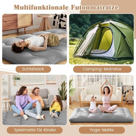 Japanilainen futon-patja, pestävä päällinen, 140x200 cm