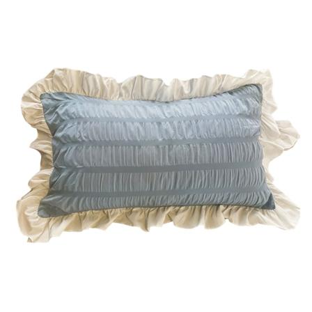Ruffles pudebetræk til studerende, ensfarvet, åndbart, sødt pudebetræk til sovesal, soveværelse, blåt, 48x74cm/18.9x29.1in