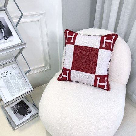 H pude Nordisk model værelse frokostpause sofa pude bil talje rygpude uld strikket pude - vinrød