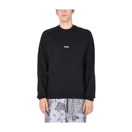 Msgm, Crew Neck Sweatshirt With Logo Czarny, Mężczyzna, Rozmiar: S