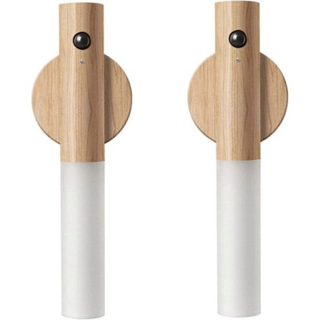 Bevegelsesdetektor, Nattlamper, Magnet, Kroppssensor, Hall, Oppladbar, LED-lampe, Trevegglampe, Batteridrevet, Skaplamper 2 stk