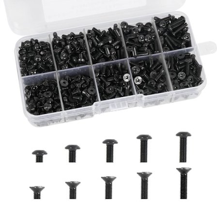 720 Stykker Sort Skrue Sæt M3 Hex Sokkel Skruer Skruer Bolte og