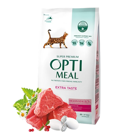 Optimeal - Complete dry pet food for adult cats high in veal 1,5 kg - Katt - Kattefôr & kattemat - Tørrfôr for katt - ZOO.no