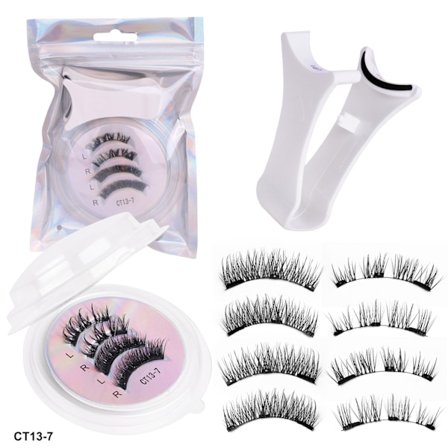 Magnetiske øjenvipper med applikator - Naturligt look