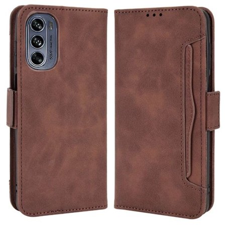 SKALO Motorola Moto G62 5G 6-lokeroa Lompakkokotelo - Ruskea