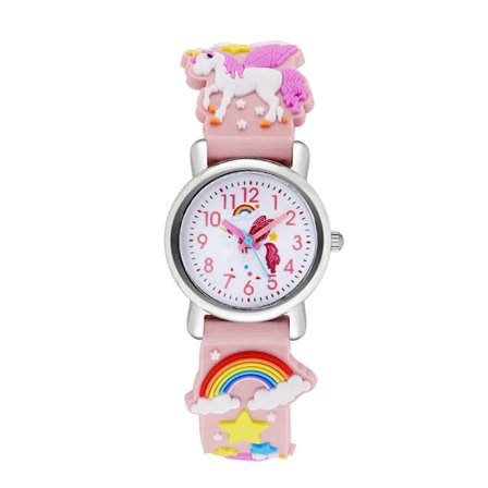 Børneure (Pink Unicorn), Vandafvisende Børneure Kvarts