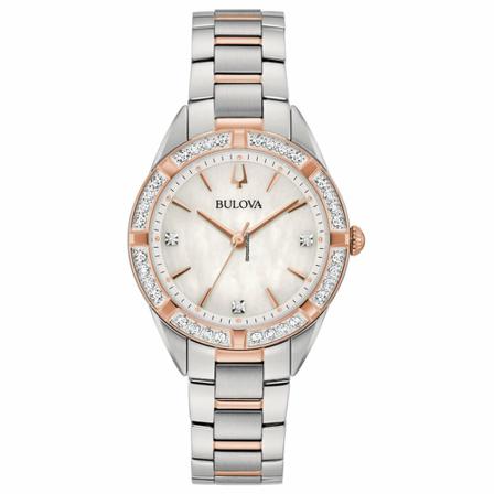 Bulova, Watch Bulova - Donna - 98R281 - Bulova Sutton Lady Diamonds - 98R281 Grijs, Dames, Maat:ONE Size