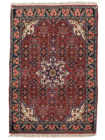 Hand Knotted Bidjar Rug 105X157 Persian Wool Black/Dark Red Small