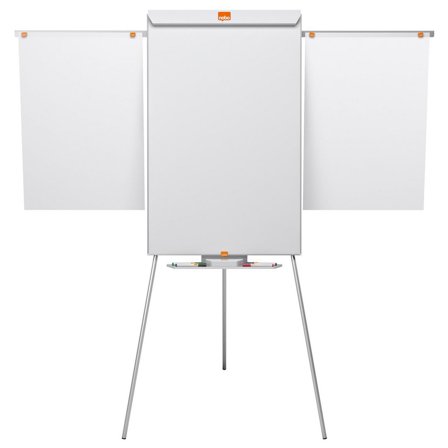 NOBO Klassiskt staffli i stål för blädderblock och mobil whiteboard, magnetisk stålyta, aluminiumram, 1 000 x 685 mm - Lyreco - Kontorsmöbler och 