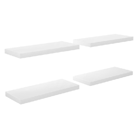 Vidaxl Svävande Vägghyllor 4 St Vit Högglans 60x23,5x3,8 Cm Mdf Vit