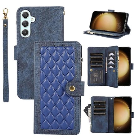 For Samsung Galaxy A55 5G Deksel Glidelåslomme Flip Lær Telefonveske Håndveske