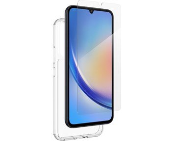 Defence Bundle Glass/Clear Case Samsung A34 5G - Skärmskydd och transparent skal till Galaxy A34