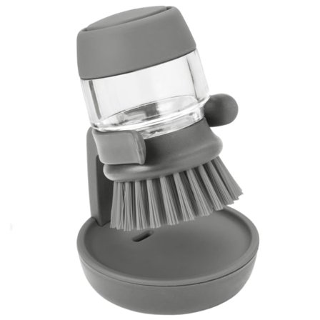 Oppvaskbørste med såpedispenser grå