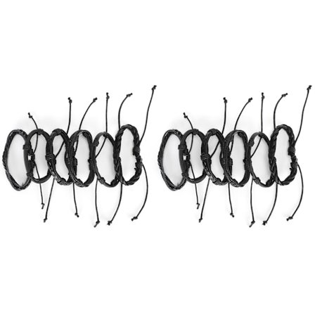 12 kpl Punottu Nahkarannekoru DIY Käsintehty Säädettävä Vintage Ranneke Korut