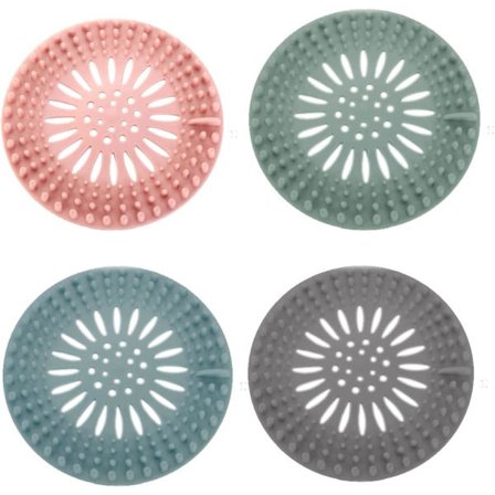 Håropsamler til afløb, 4 stk. silikone vaskesi, til køkken, badekar og badeværelse, 4 farver