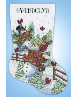 Stickpackung Weihnachtsstrumpf Schneemänner - Design Works Crafts