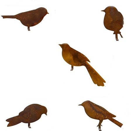 5-delt rustikt fugleornamentsæt, egnet til hjemmet, landlig terrasse, havehegn