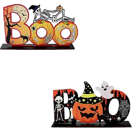 Halloween Borddekoration i Træ, Halloween Pynt, Til Fest, Hjem, Kontor, Borddekoration.