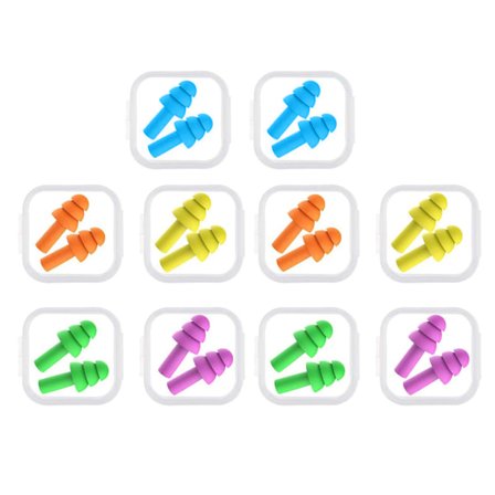 5 paria uimakorvatulppia, silikoniset melua vaimentavat korvatulpat, uudelleenkäytettävät vedenpitävät korvatulpat kotelolla uimiseen ja nukkumiseen