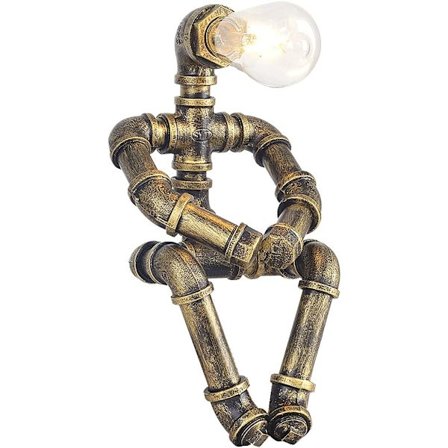 Vattenrör bordslampa robotmodell - Retro industriell steampunk rustik bordslampa - Vintage lantlig