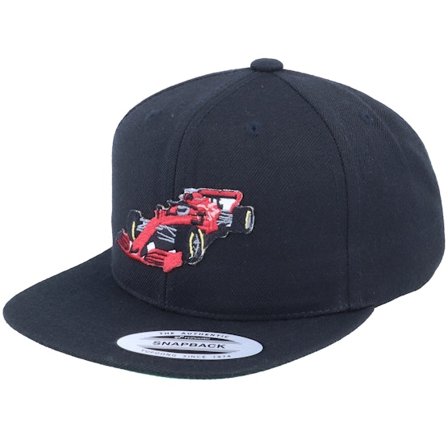 Kiddo Cap - Černá snapback Kšiltovka - Kids Red Racing Car Black Snapback @ Hatstore