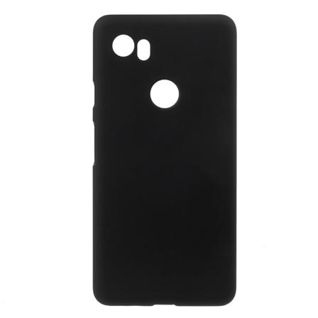 Gummibelagt hård plastcover til Google Pixel 2 XL - Sort Black
