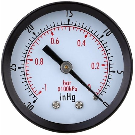 0 -30inHg 0 -1bar Mini Urtavla Lufttrycksmätare Barometer Mätare Dubbel Skala Axial Svart Urtavla