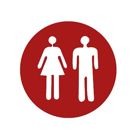 Wall Sticker Toilet Decoration Stickers - Urgency Man and Woman Red