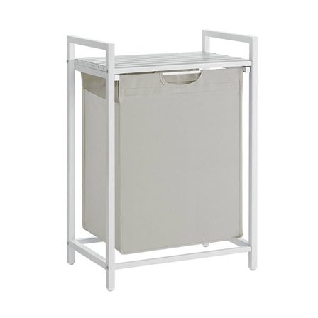 Vasketøjskurv med udtrækskurv - Hvid/Beige