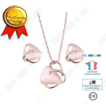 Parure Bijoux - TD - Lyxig Presentförpackning - Halsband och Örhängen - 18K Pläterad - Vintage Stil