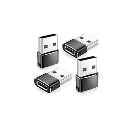 USB-C Hona till USB-A Hane Adapter (4-Pack) - Stödjer PD Snabbladdning för Snabba och Effektiva Anslutningar