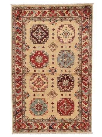 Tappeto Kazak Fine 95X148 Marrone/Arancione (Lana, Afghanistan)