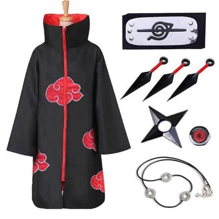 Naruto Akazaki cape anime rollespil kostume - Perfet 8 Pieces Set XXL