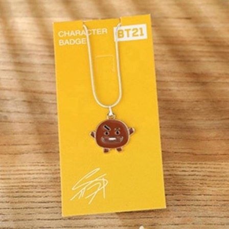 Bt21 Metal Alloy Necklace Bts Cartoon Hanging Ornament Gift For K-pop Fans