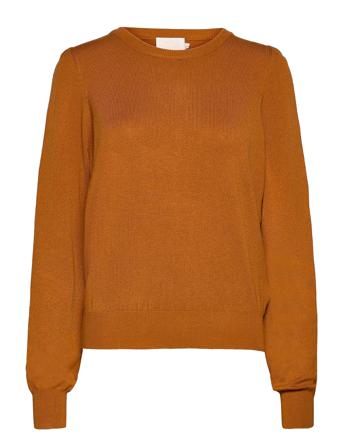Peony Round Neck Pullover Brown Minus