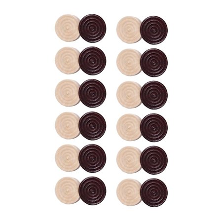 24 Runde Backgammonbrikker Sjakkspill Tilbehør For Barn