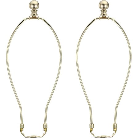 11,5 tommer lampeharpe sæt med topstykke, 2 sæt aftagelige lampeskærm beslag holder, DIY belysningstilbehør til bordlamper gulvlamper, guld tone