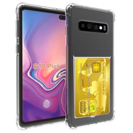 Iskuja vaimentava kansi korttilokerolla - Samsung Galaxy S10 Transparent/Genomskinlig