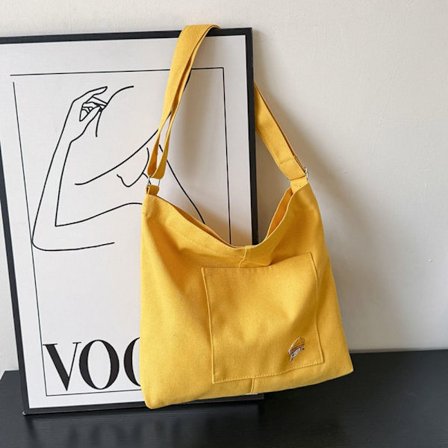 Lærred Tote Bags Casual Messenger Tasker GUL