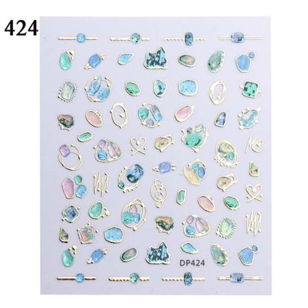 1 St Nail Art Sticker 3d-präglad Galaxy 424