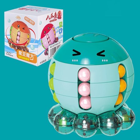 Stressreducerende Rubiks kube, 3D Rubiks kube til børn, [Grøn] 7*7*7,5 cm