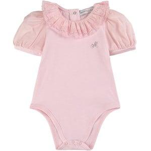 Monnalisa Dusty Pink Rose Jersey Baby Body 18 Months - All in ones - 18 months - Pink