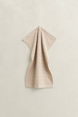 GANT - Jacquard fiskebensmønster håndkle 50x70cm faded beige