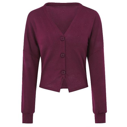 Puuvillainen naisten V-aukkoinen muotisuunniteltu väljä yksivärinen rento neuletakki, 15 väriä