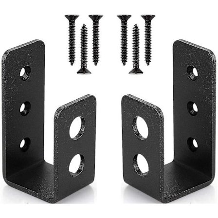 2 stk. Heavy Duty Ståldørsbeslag til 2x4 Dør, U-formet Sikkerhedsstang-