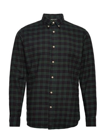 Slhslimflannel Shirt Ls Green Selected Homme