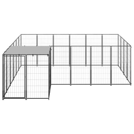 Vidaxl Hundgård Svart 8,47 M² Stål Svart